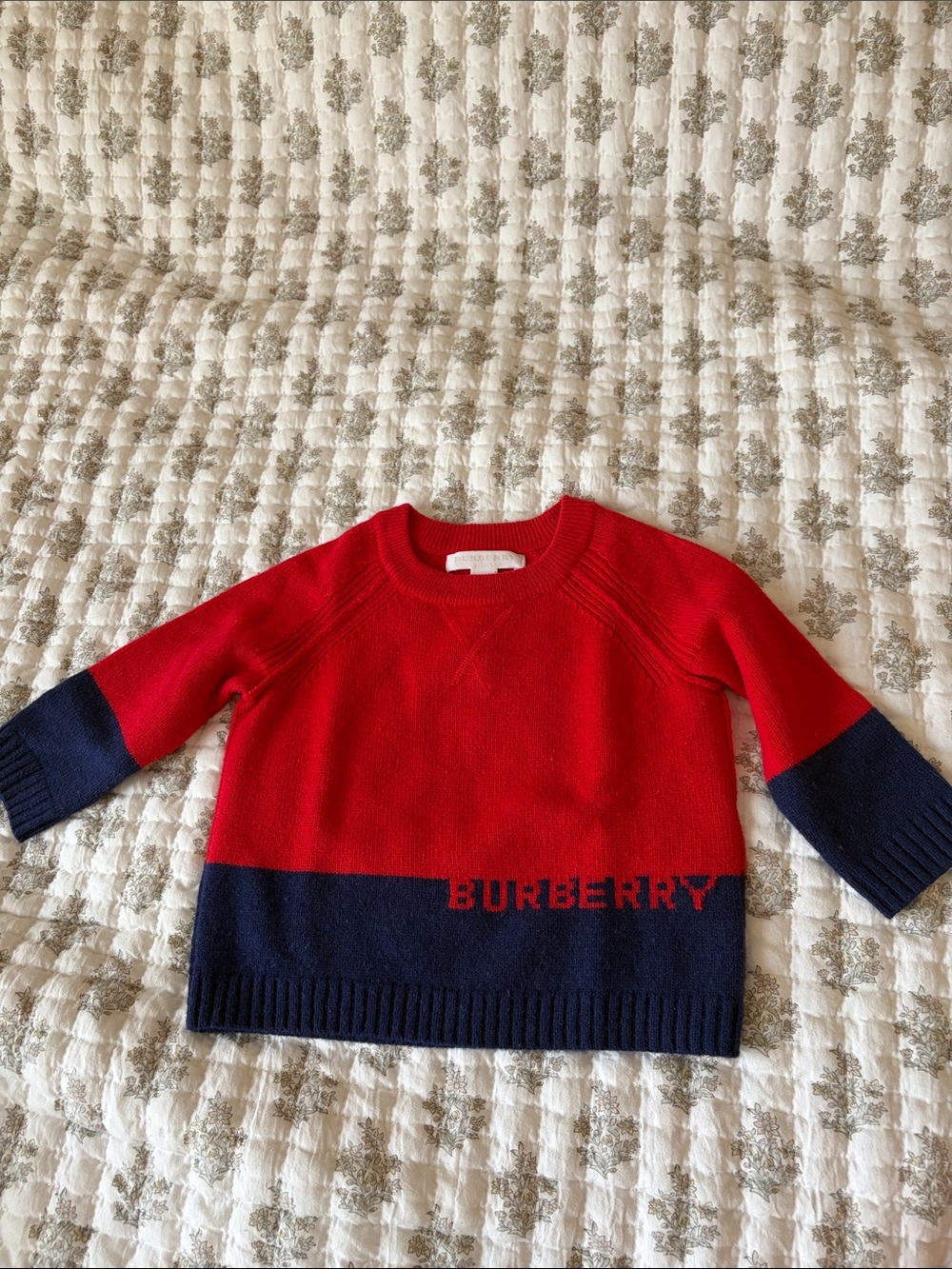 BURBERRY KIDS SIZE 12 MONTHS CASHMERE SWEATER